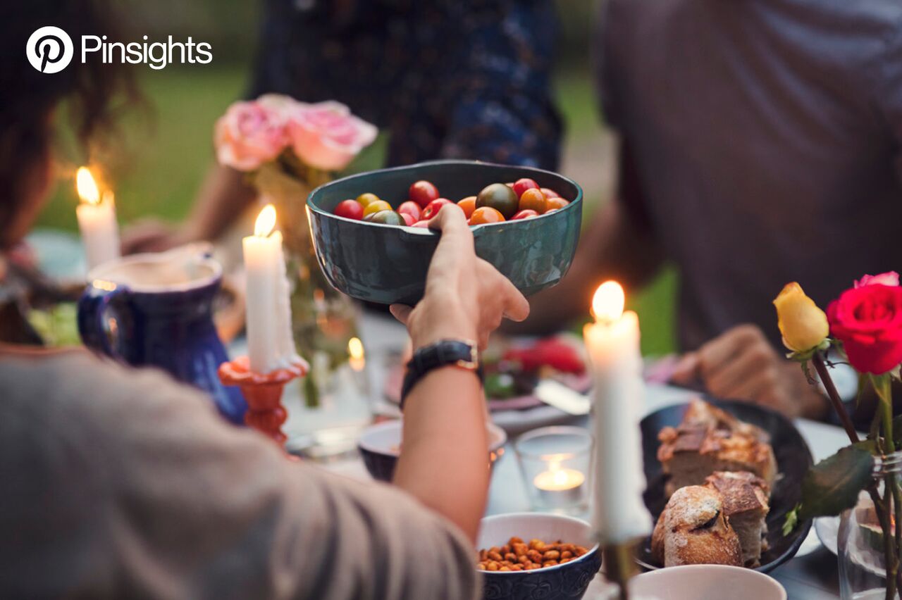 People having a feast outside.