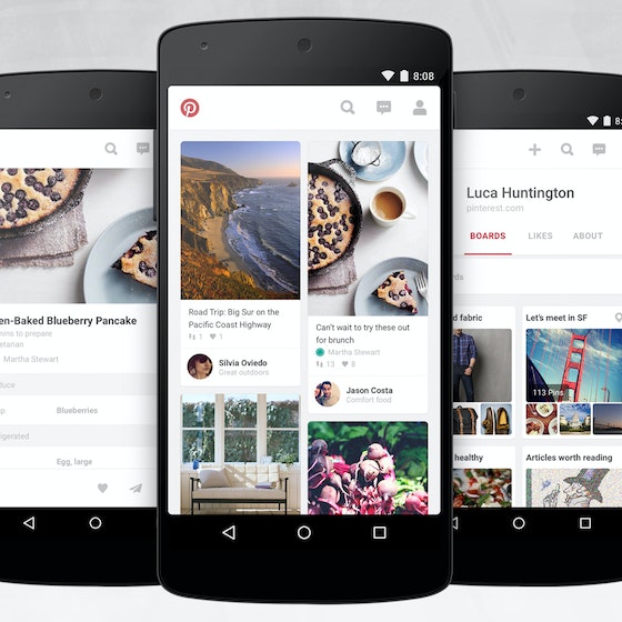 Pinterest app on Android device.