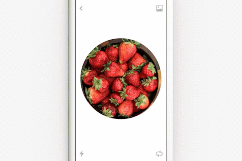 Lens on strawberries