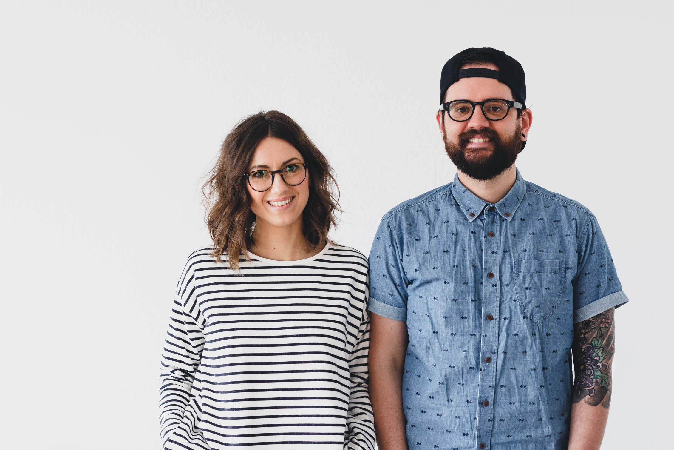 Woman and man standing together