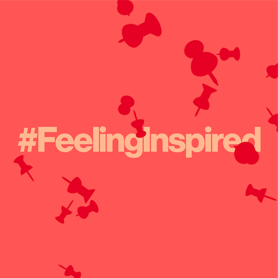 Text that says hashtag feeling inspired