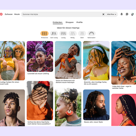 Haartypen-Auswahl Pinterest