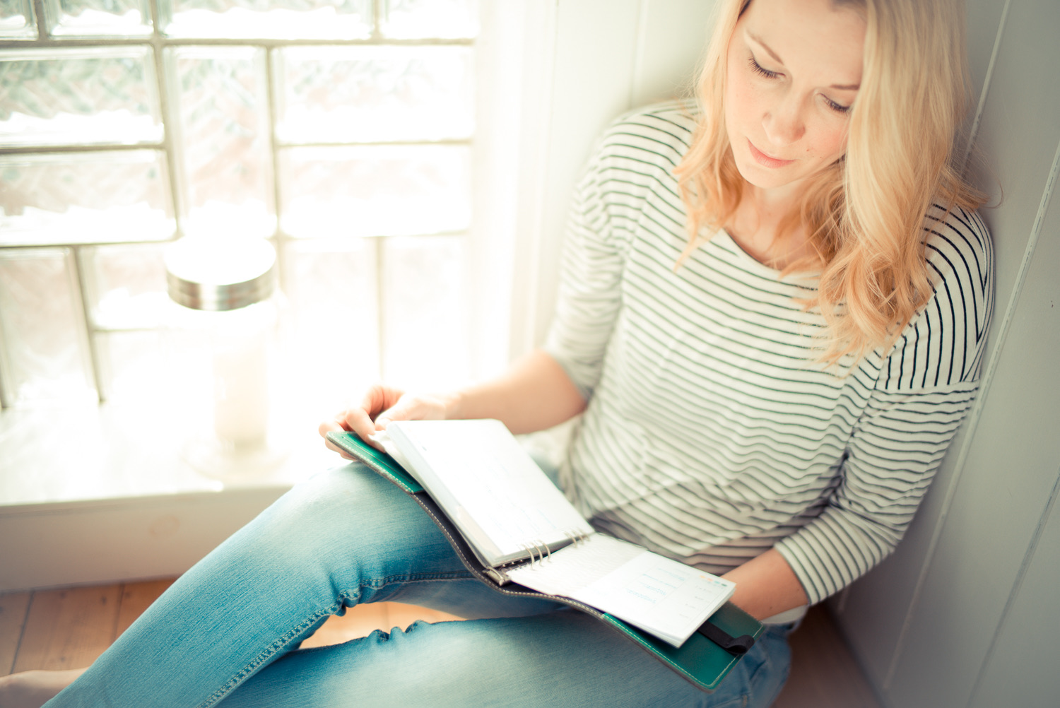 Woman reading book