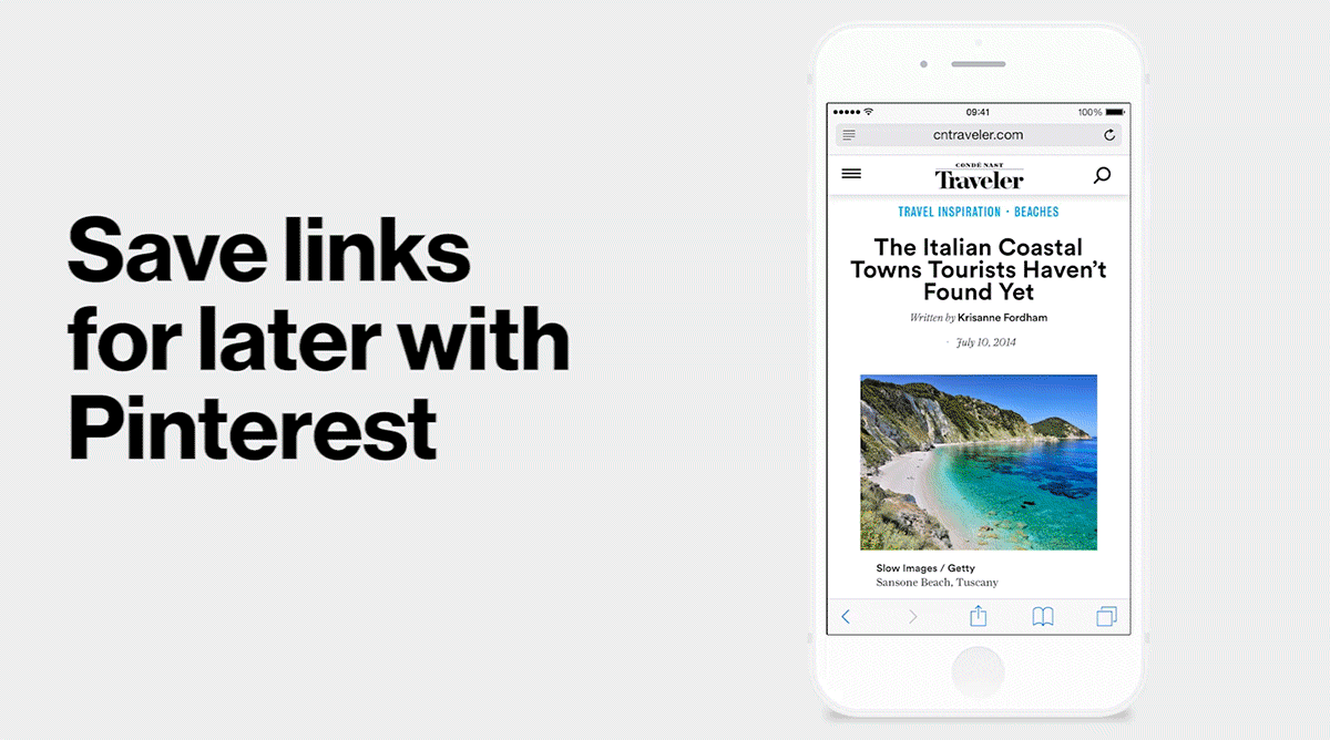 Save links for later on Pinterest