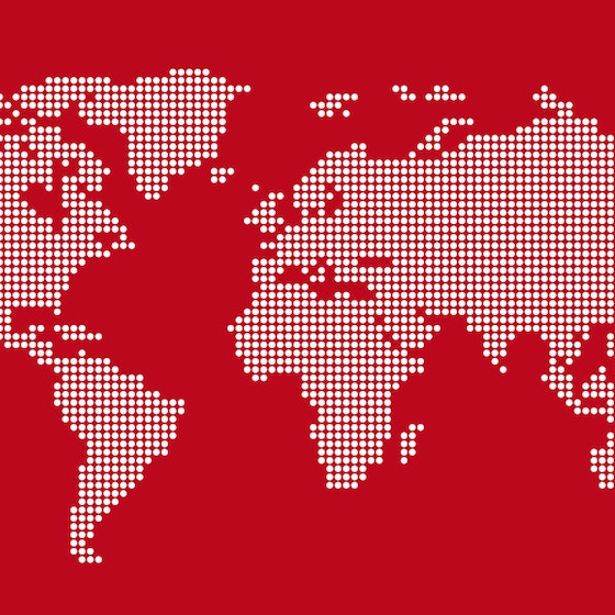 Pinterest branded map of the world