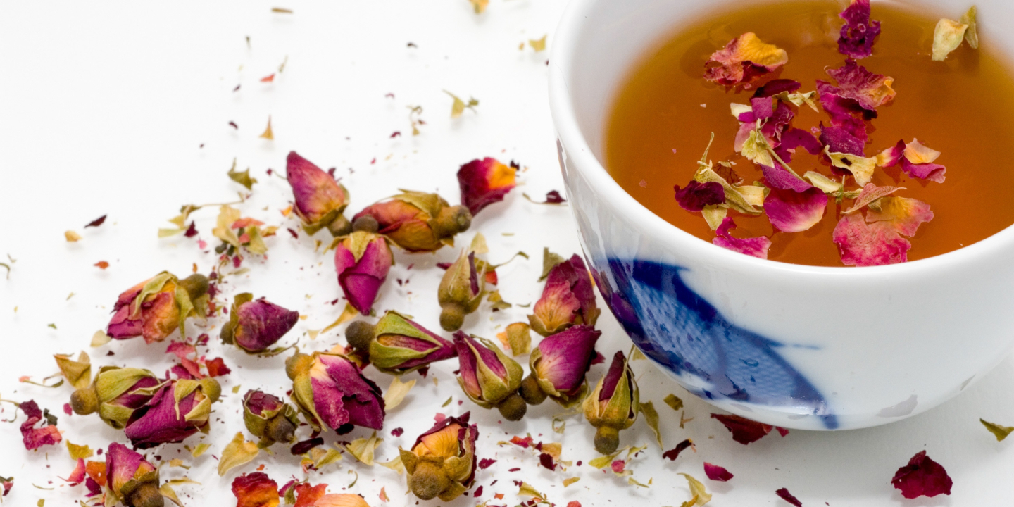 tea with flowers