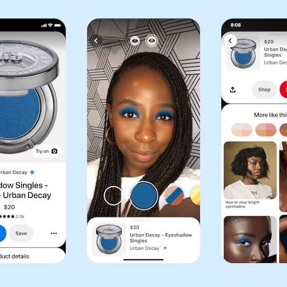Pinterest launches AR Try on for eyeshadow
